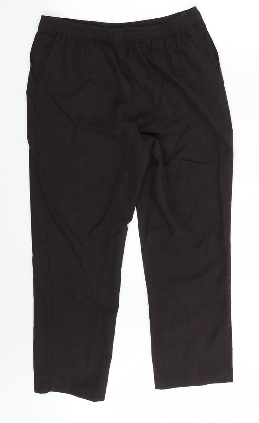CLASSIC Womens Brown Trousers Size 14 L25 in