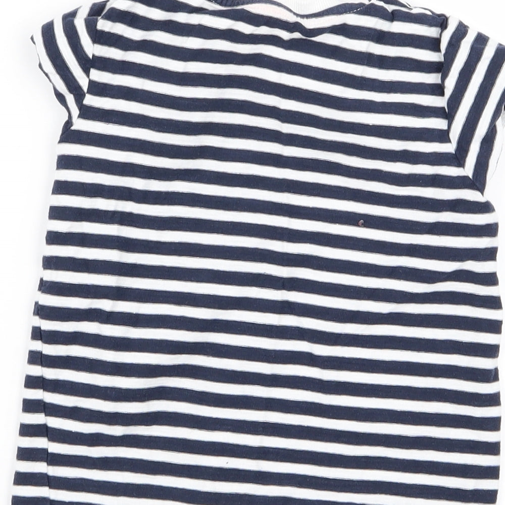 Brand and care label for Matalan girls’ multicoloured striped basic t-shirt, size 4-5, years