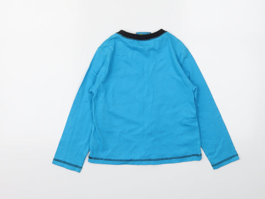 moshi monsters Boys Blue Animal Print Basic T-Shirt Size 5-6 Years