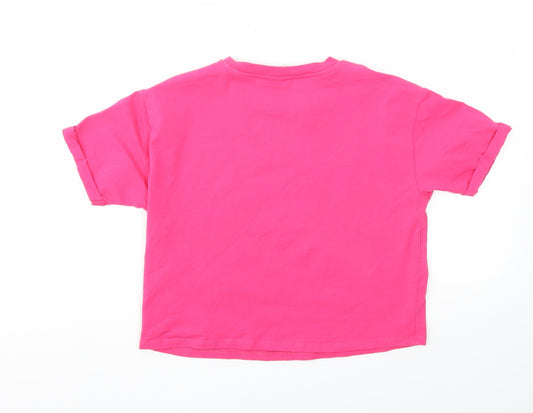 George Girls Pink Basic T-Shirt Size 10-11 Years