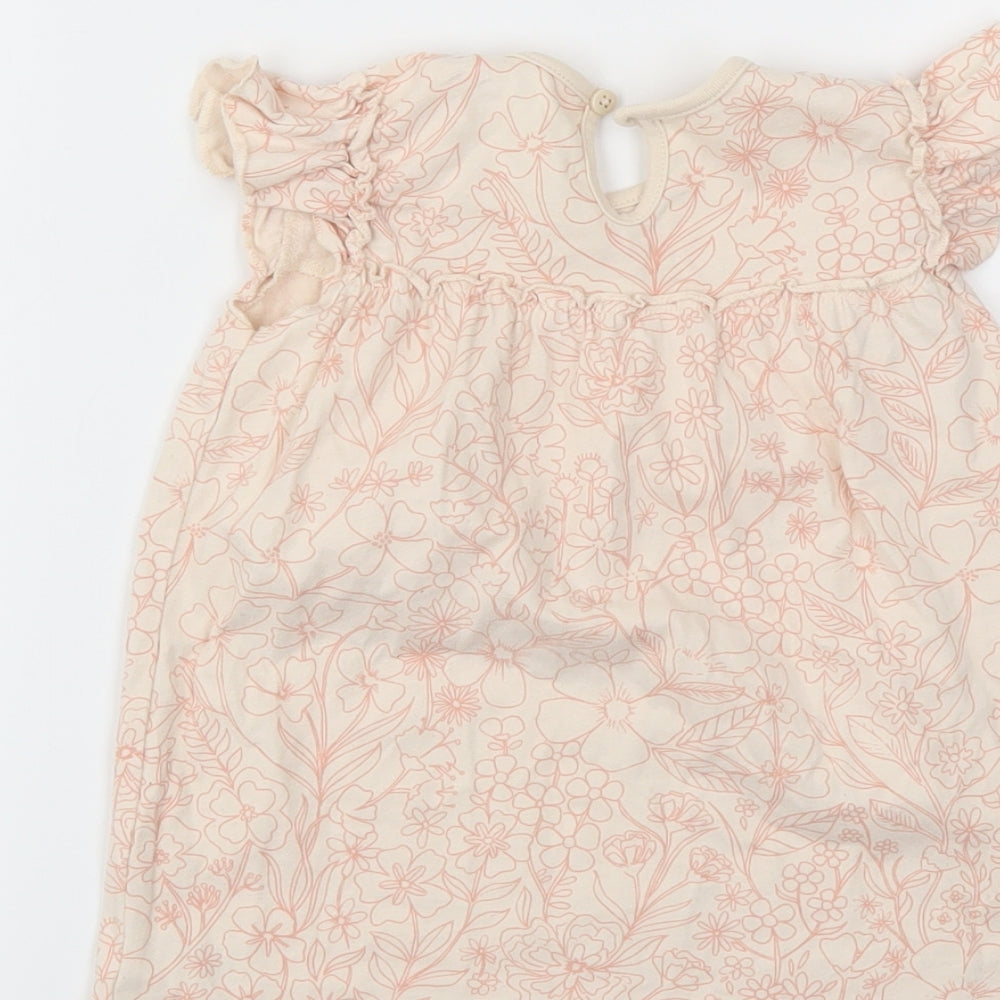 Brand and care label for George girls’ pink floral fit & flare, size 12-18, months
