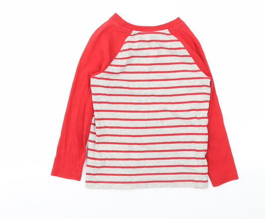 George Girls Red Striped Basic T-Shirt Size 4-5 Years