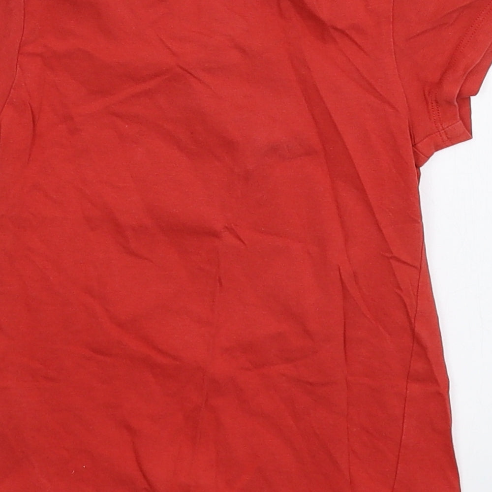 Brand and care label for H&M Baby Red Basic T-Shirt, size 12-18, Months