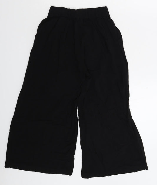 H&M Womens Black Cropped Trousers Size 6 L20 in