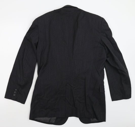 Olinto Costa Mens Black Striped Jacket Suit Jacket Size 40