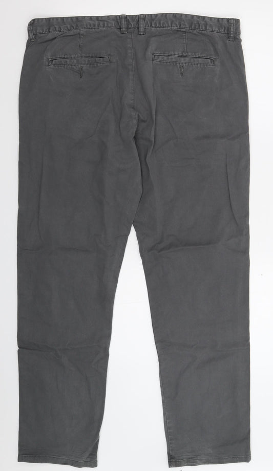 Denim & Co. Womens Grey Chino Trousers Size 38 L31 in