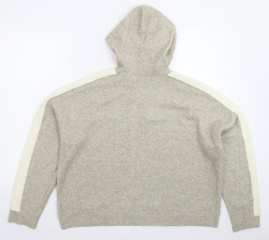 Apricot Womens Grey Knit Pullover Jumper Size 10 - Oversized