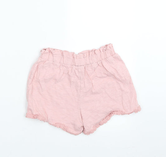 NEXT Girls Pink Hot Pants Shorts Size 9 Years - Floral Hem