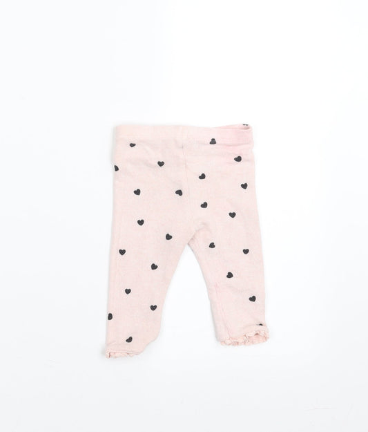 Matalan Girls Pink Trousers Size 3-6 Months - heart pattern