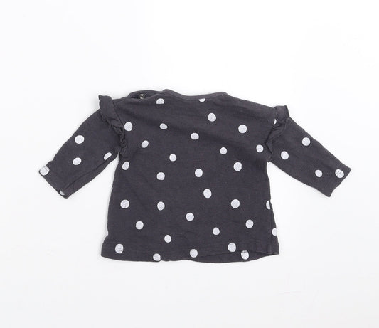 George Girls Grey Polka Dot Pullover Jumper Size 0-3 Months