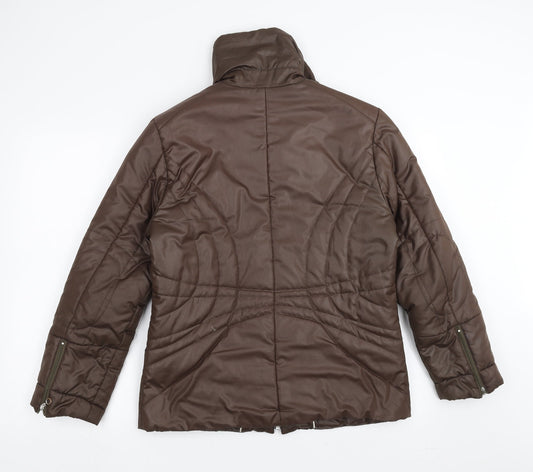 COLLAGE Womens Brown Puffer Jacket Jacket Size 8
