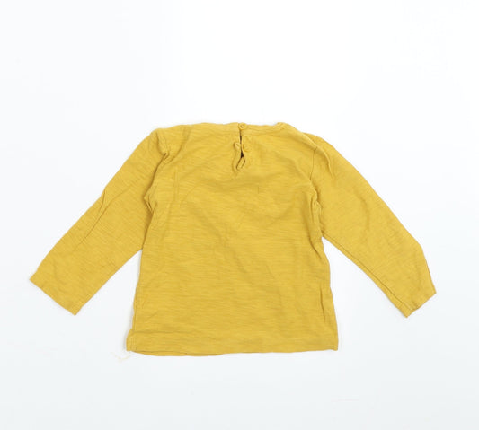 NEXT Girls Yellow Basic T-Shirt Size 9-12 Months