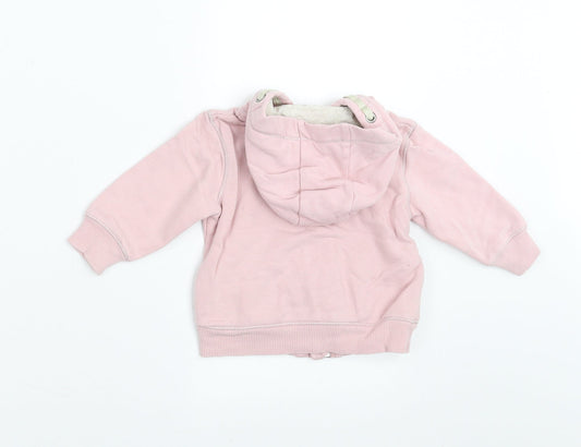 NEXT Girls Pink Full Zip Jumper Size 6-9 Months - hoodie