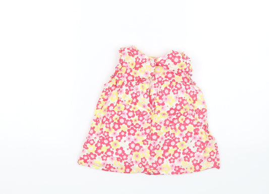 Mother and Child Girls Pink Floral Tank Dress Size 18-24 Months