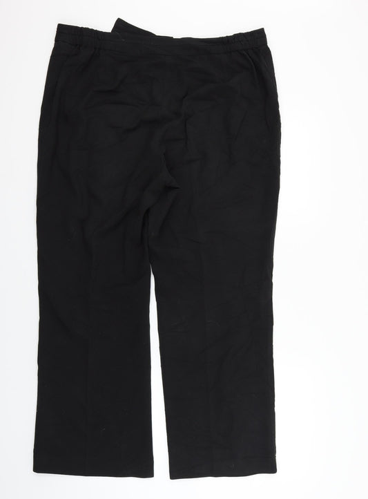 Portafina Womens Black Trousers Size 18 L30 in