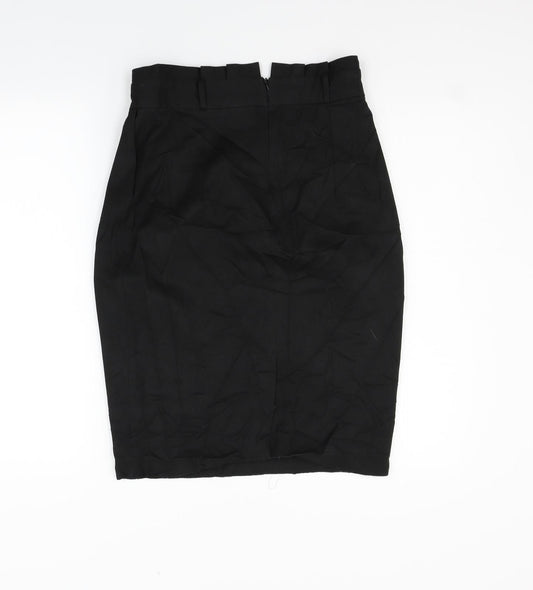 Reversed Womens Black A-Line Skirt Size 8