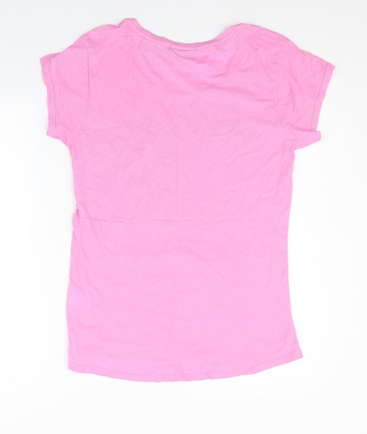 masion scotch Womens Pink Basic T-Shirt Size L