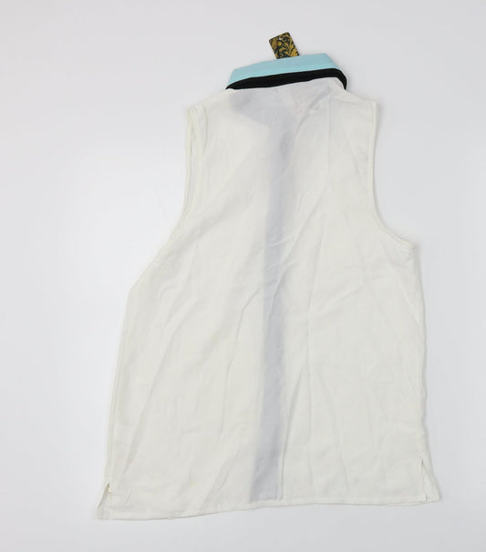 e-lady Womens Ivory Basic Button-Up Size S