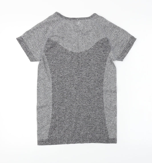 WORKOUT Womens Grey Basic T-Shirt Size 10