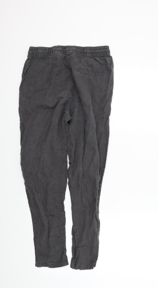 H&M Womens Grey Trousers Size 34 in L25 in