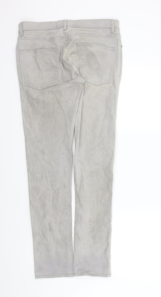 Topman Mens Grey Straight Jeans Size 32 in L31 in