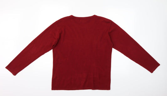 Fay Louise Womens Red Henley Jumper One Size