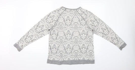 Marks and Spencer Womens Grey Paisley Pullover Jumper Size 14