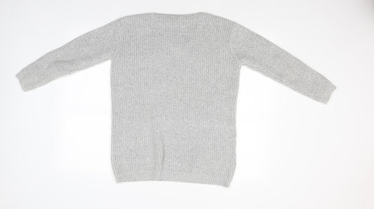 New Look Girls Grey Knit Tunic Jumper Size 12-13 Years