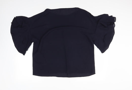 H&M Womens Blue Basic Blouse Size 14