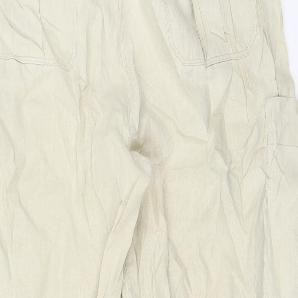 NEXT Womens Beige Cropped Trousers Size 12 L20 in