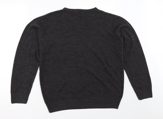 Easy Mens Grey Pullover Jumper Size L
