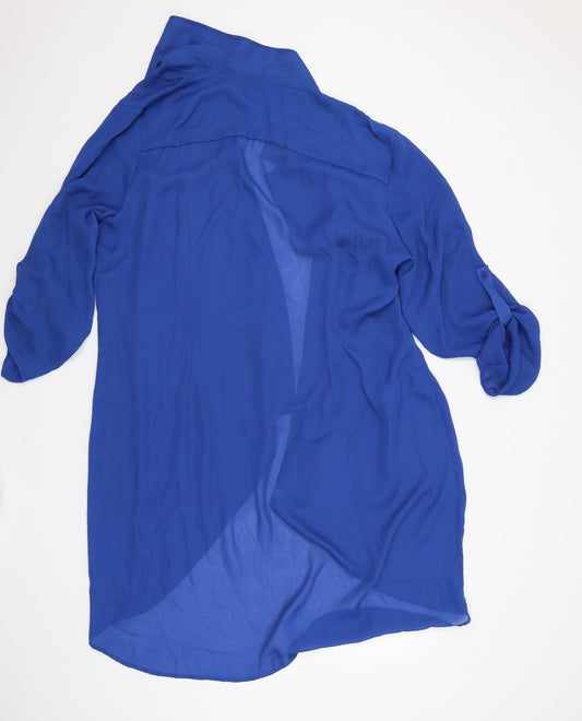 Chelsea Muse Womens Blue Basic Blouse Size 3XL