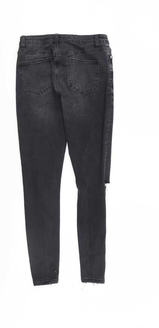 Denim & Co. Womens Black Denim Tapered Jeans Size 10 L28 in