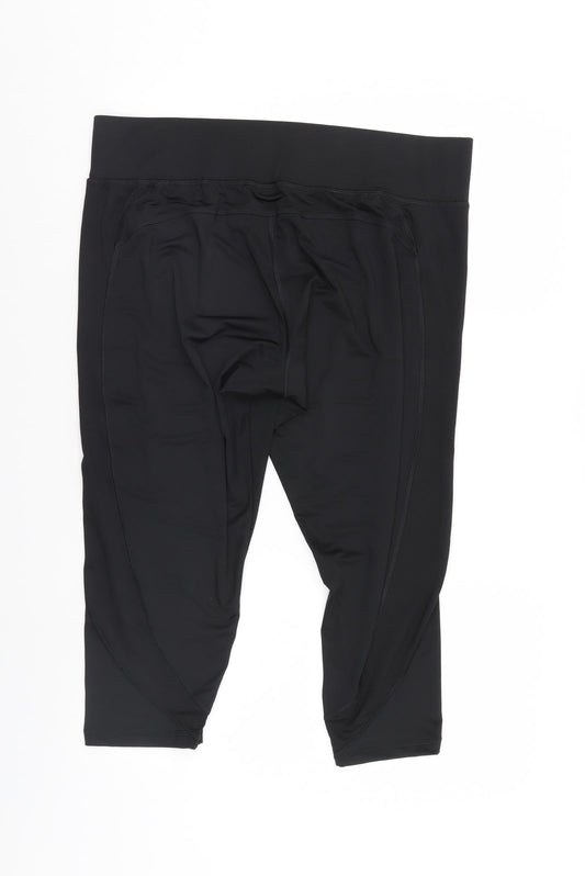 TU Womens Black Cropped Leggings L20 in