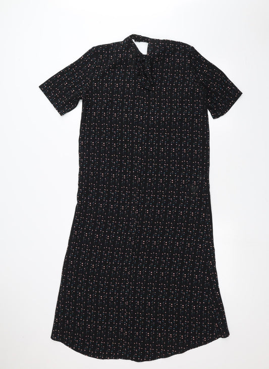 JDY Womens Black Polka Dot A-Line Size 6