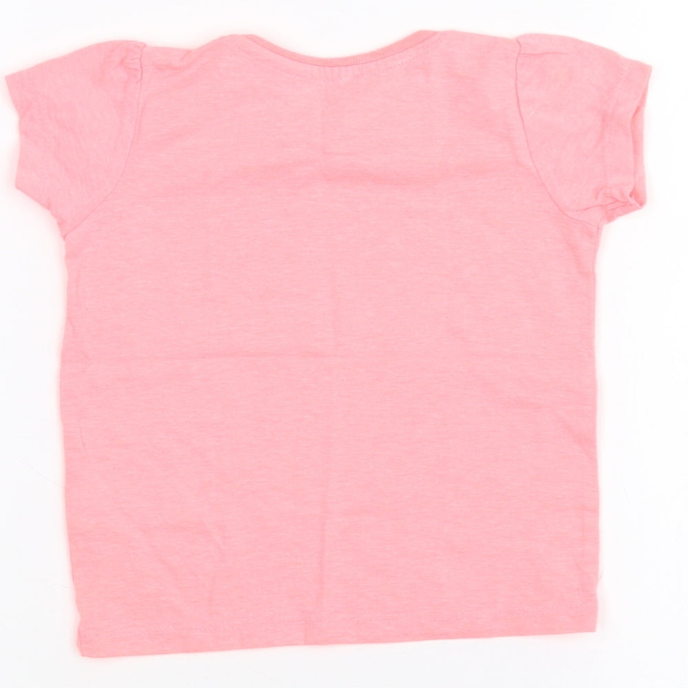 Brand and care label for Young Dimension Baby Pink Basic T-Shirt, size 18-24, Months