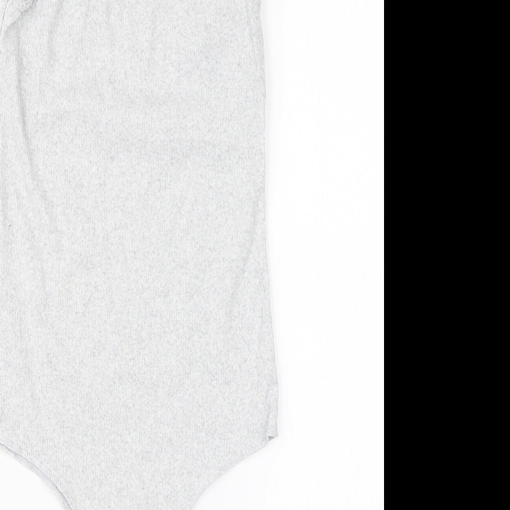 I SAW IT FIRST Womens Grey Bodysuit One-Piece Size 10