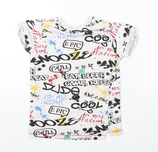 Snooze Boys White Basic T-Shirt Size 6 Years