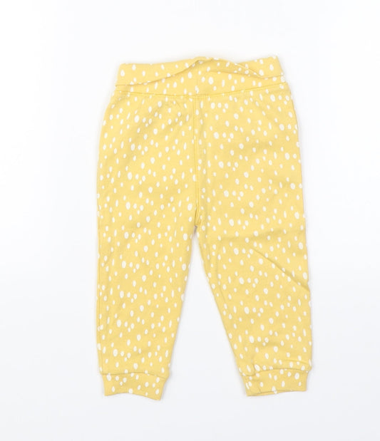 Primark Girls Yellow Polka Dot Pyjama Pants Size 6-9 Months