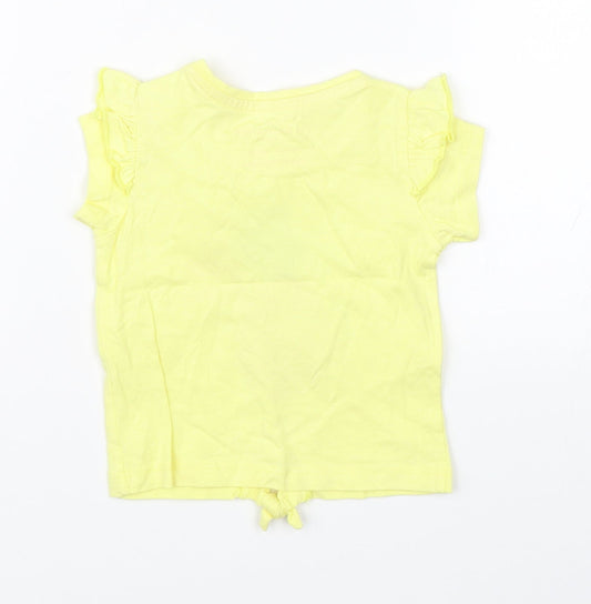 Primark Girls Yellow Basic T-Shirt Size 3-6 Months