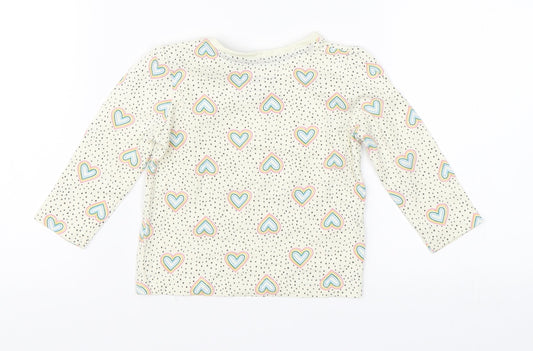 Primark Girls White Polka Dot Basic T-Shirt Size 3-6 Months