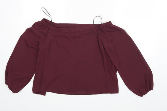 New Look Womens Red Basic Blouse Size 10