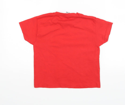 Fruit of the Loom Boys Red Basic T-Shirt Size 3-4 Years