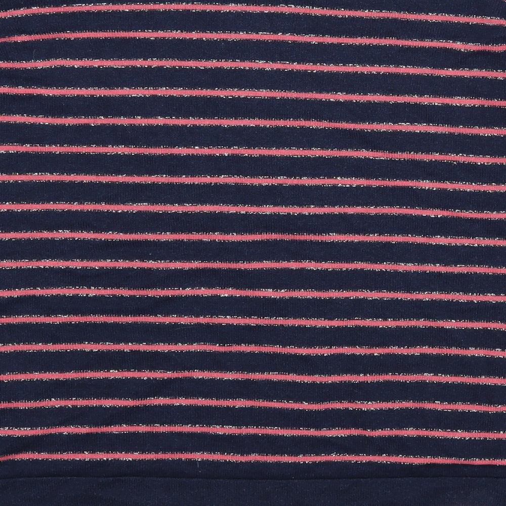 Brand and care label for Bonmar women’s blue striped jumper, size UK 20