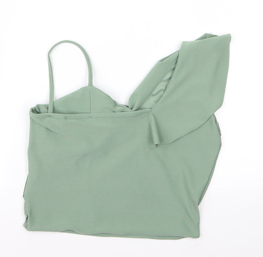 shenaz Womens Green Cropped T-Shirt Size L