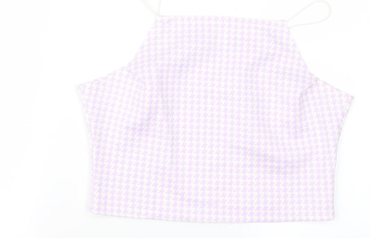 misguided Womens Purple Cropped Tank Size 14