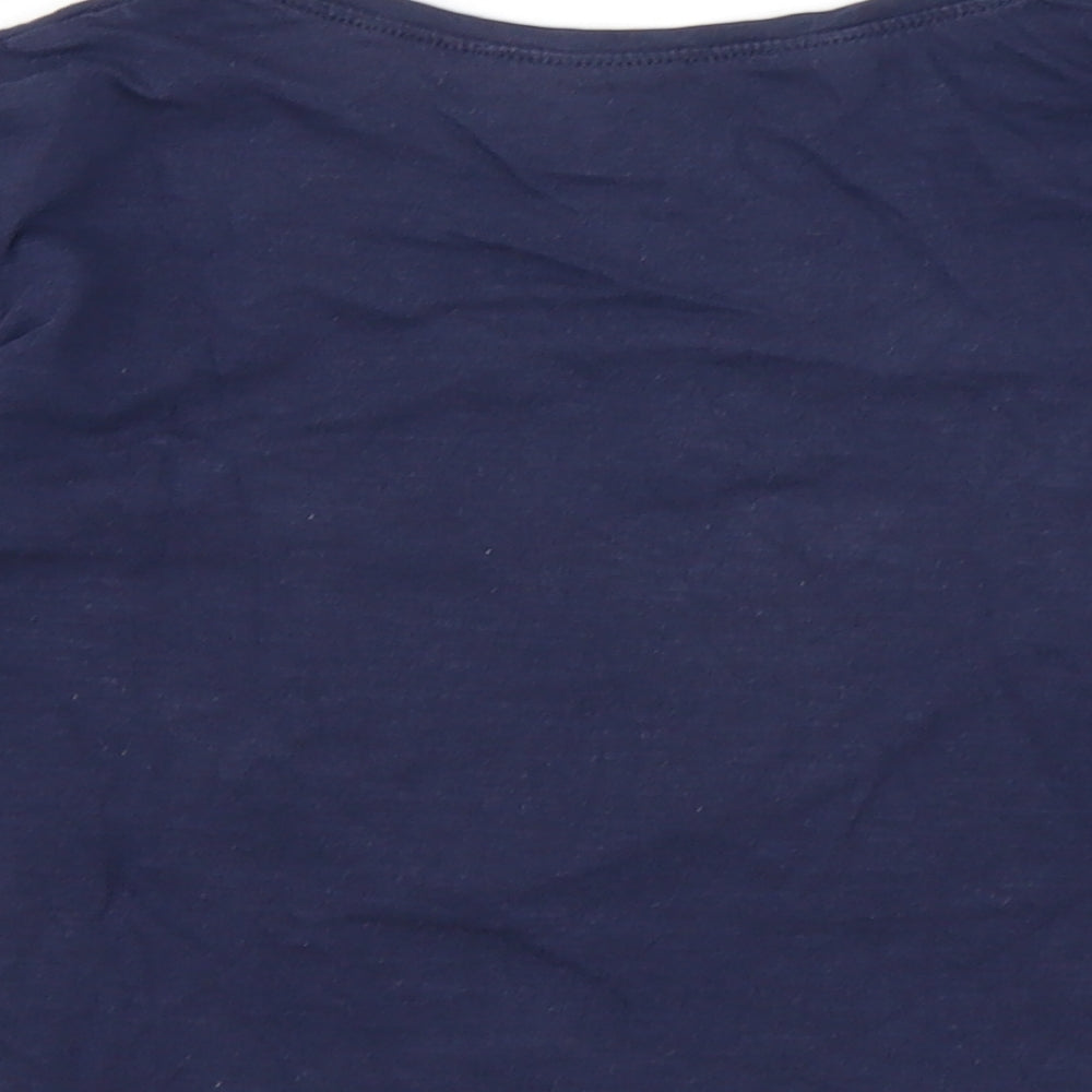 Brand and care label for Next girls’ blue basic t-shirt, size 2-3, years - stay magical