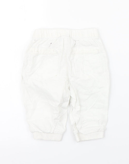 Preworn Girls White Floral Bloomer Trousers Size 2-3 Years