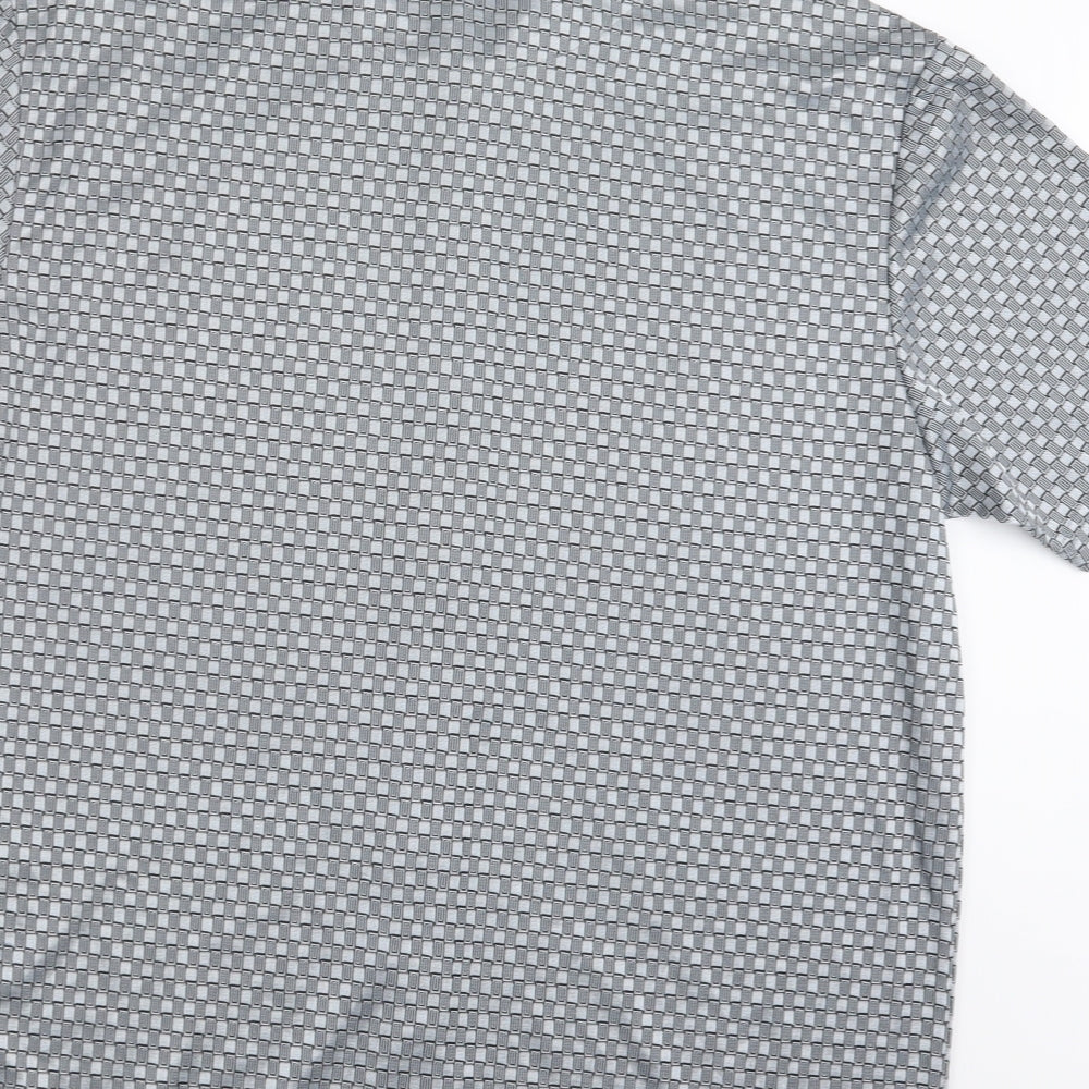 George Mens Silver Button-Up Size XL