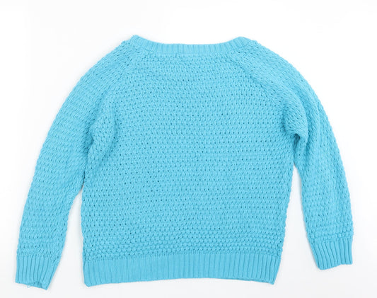 Internacionale Womens Blue Knit Pullover Jumper Size M